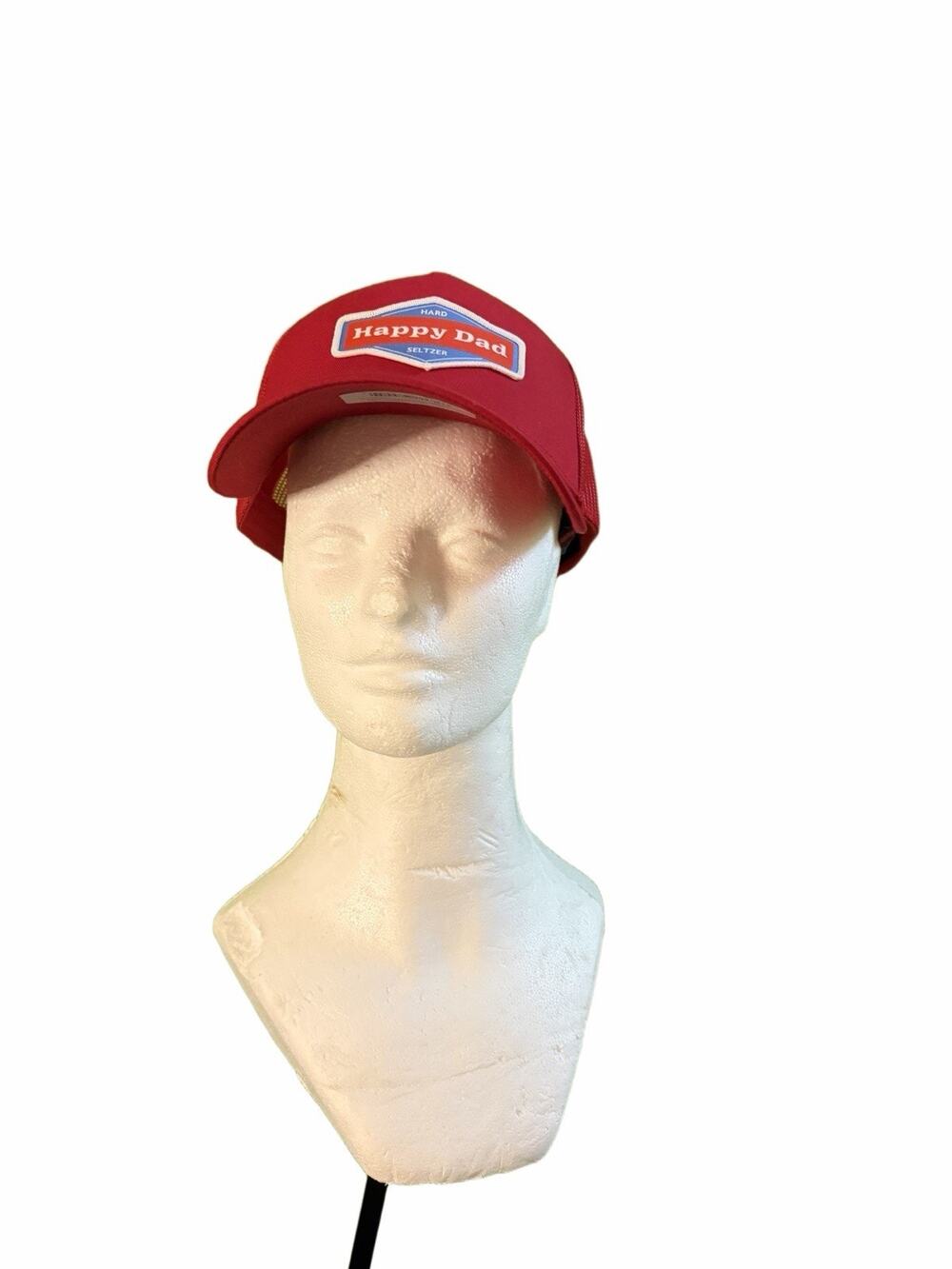 Happy Dad Hard Seltzer Trucker Hat Red Mens Snapback Mesh Back BRAND NEW